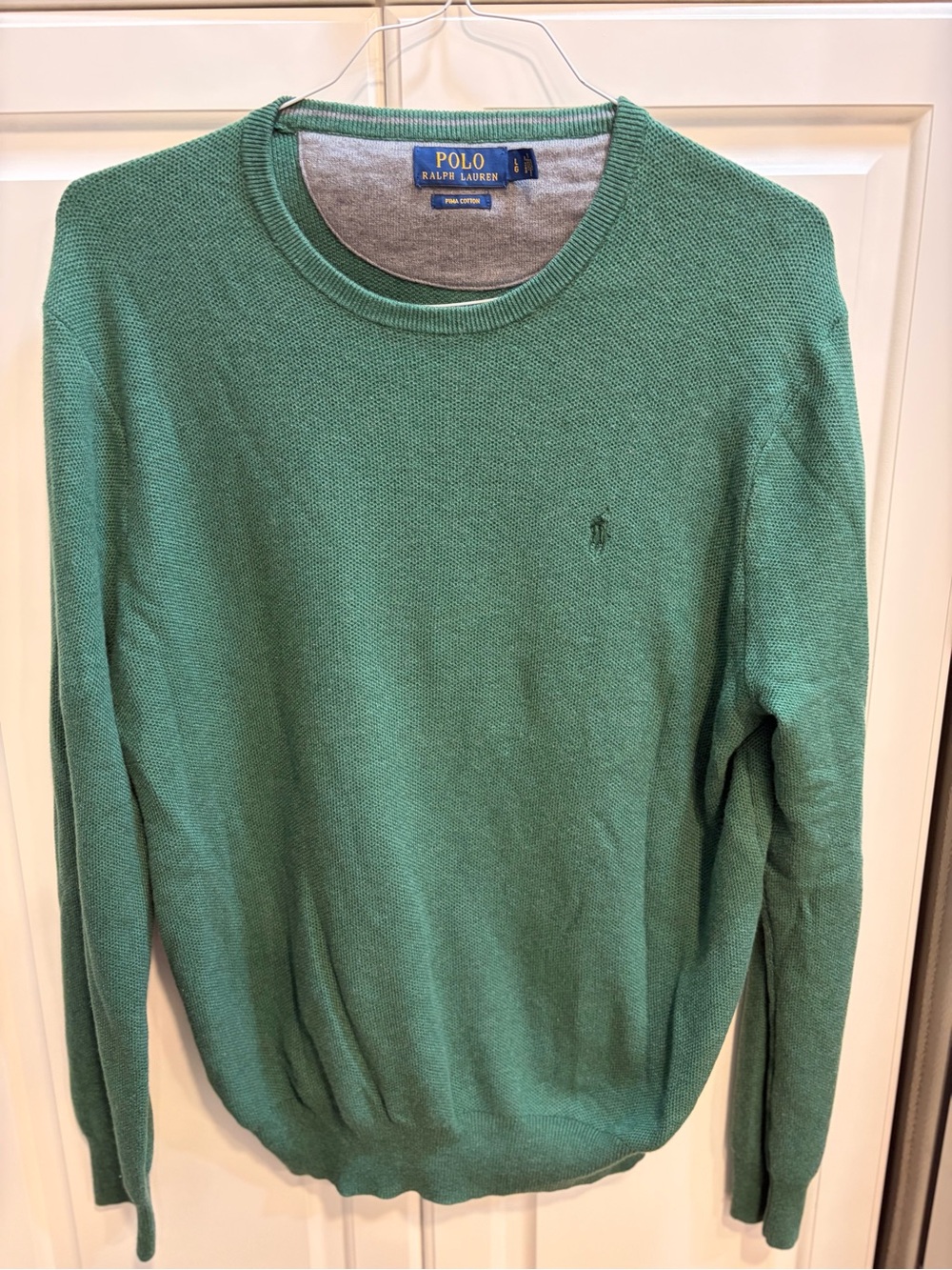 Polo by Ralph Lauren Men's Teal-Green Crewneck Sweater